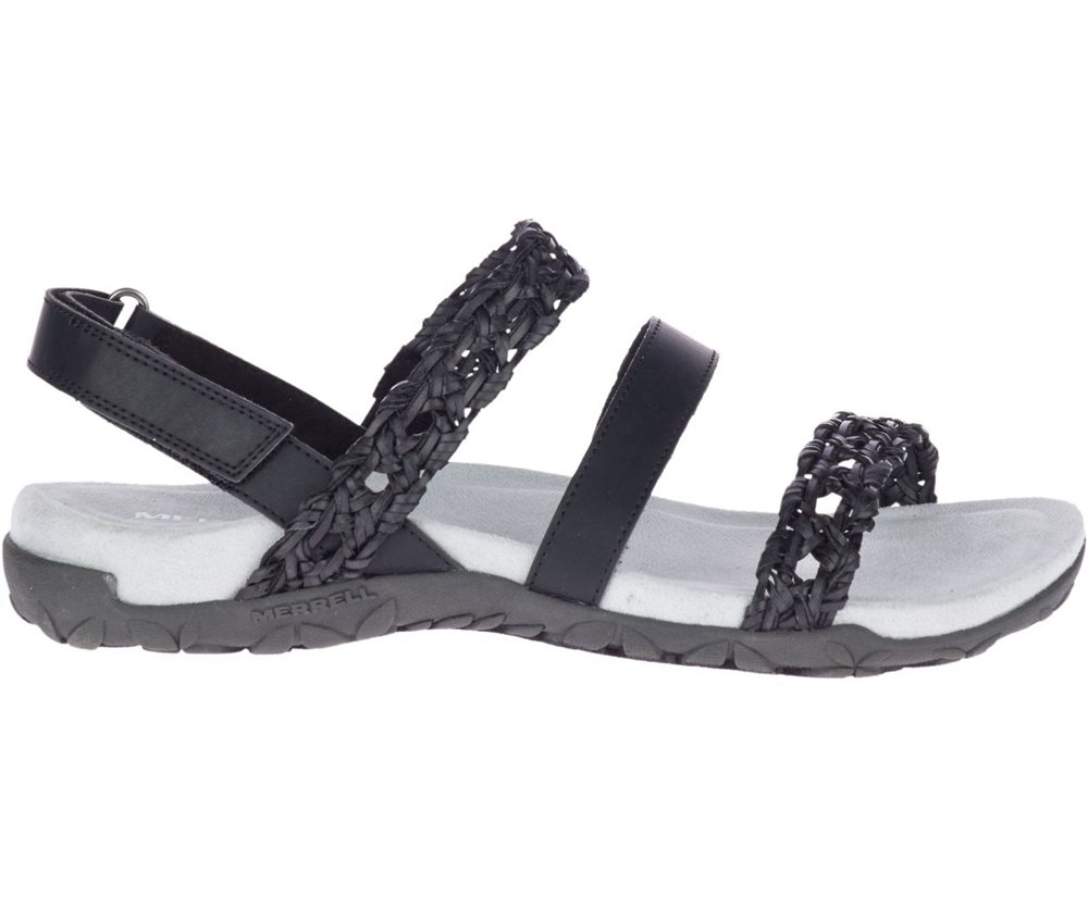 Merrell Sandals White/Black - Terran Braid Slingback - Womens 69VKYXOTR